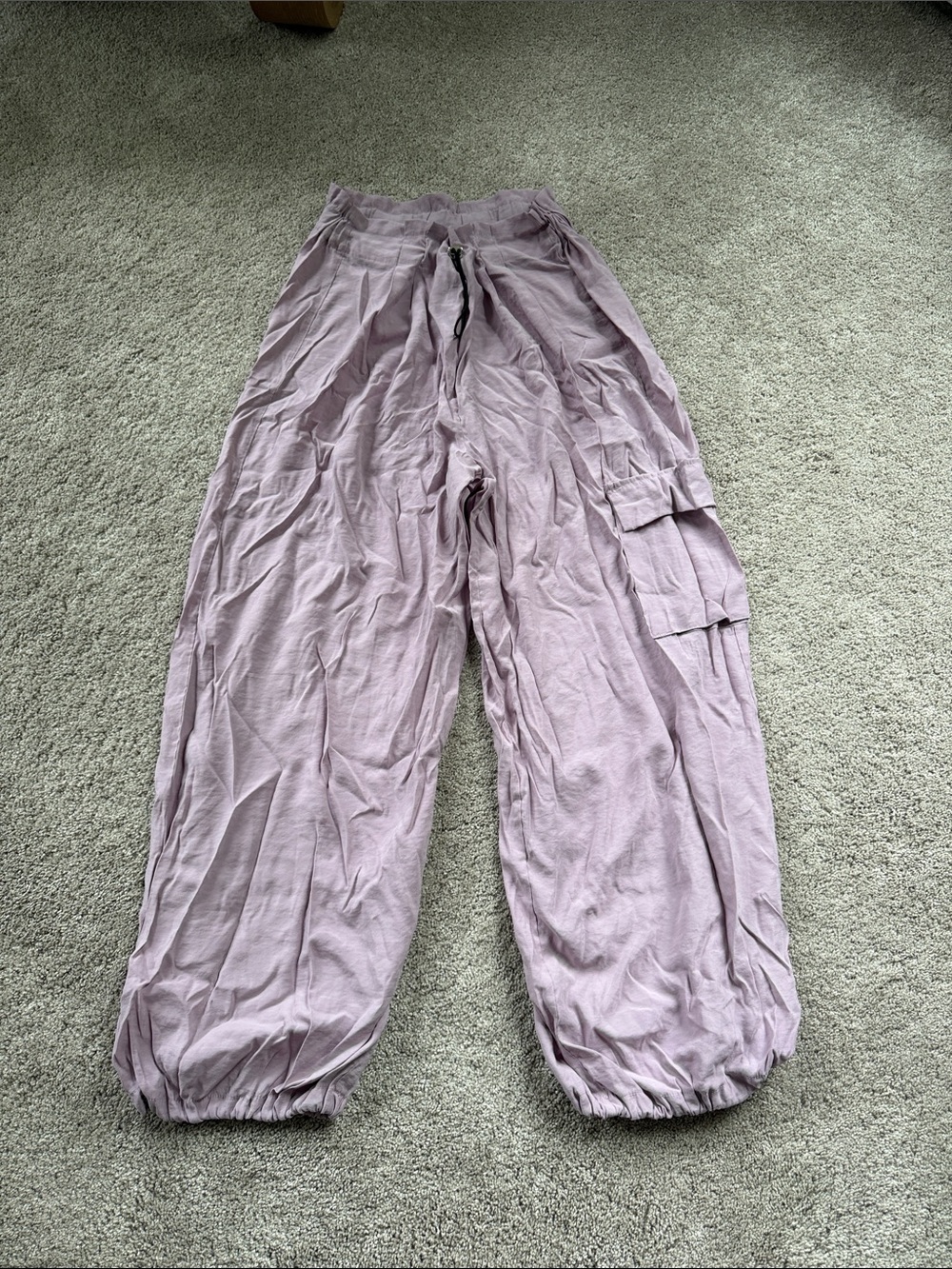 Anthropologie Lavender Drawstring Cargo Joggers